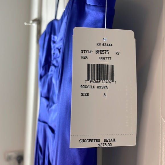 Nicole Miller NWT royal blue 8 strapless rouched cocktail dress - Picture 4 of 11